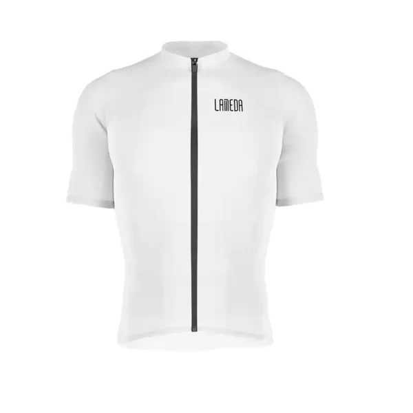 Silver Men Short Sleeve Cycling Jersey CoolMax