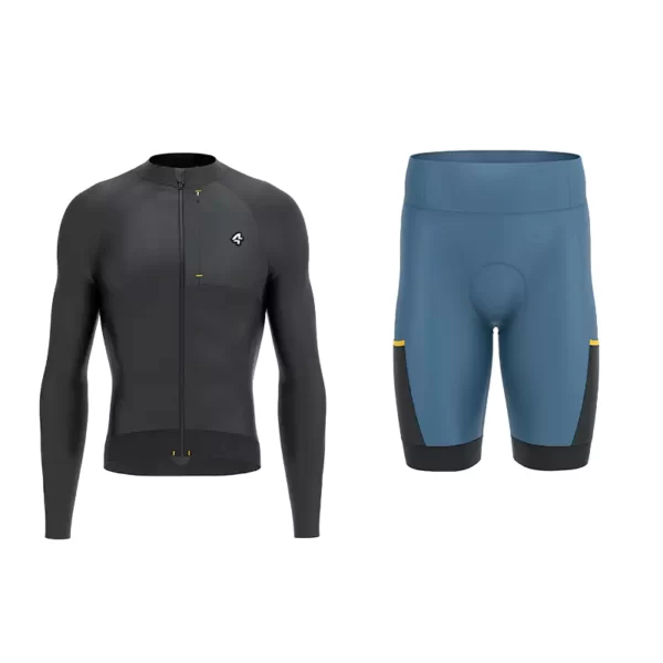 Odyssey Men Jersey - Black & Gleam Men Shorts - Blue