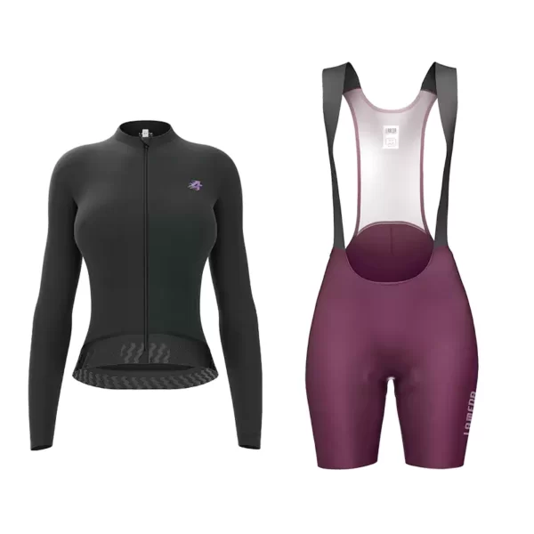 Ethereal Women Jersey - Black & Starlight Women Bib Shorts - Purple