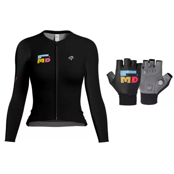 Enchanting Woman Cycling Jersey & LMD Cycling Gloves - Black