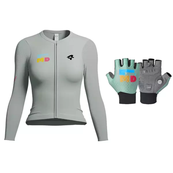 Enchanting Woman Cycling Jersey & LMD Cycling Gloves - Green